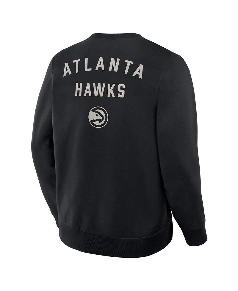Fanatics Men's Black Atlanta Hawks Crossover Collection Defensive Rotation Drill Premium Pullover Sweatshirt