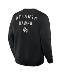 Fanatics Men's Black Atlanta Hawks Crossover Collection Defensive Rotation Drill Premium Pullover Sweatshirt