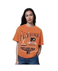 Starter Women's Heather Orange Philadelphia Flyers Oversized Hall of Fame T-Shirt
