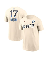 Nike Men's Shohei Ohtani Natural Los Angeles Dodgers City Connect Name Number T-Shirt