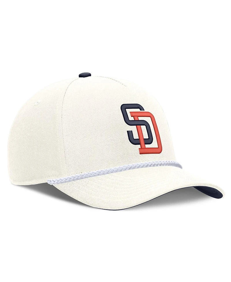 Nike Men's Cream San Diego Padres Cooperstown Rise Adjustable Hat