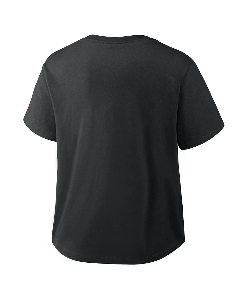 Nike Women's Black Los Angeles Dodgers Mod Cropped T-Shirt