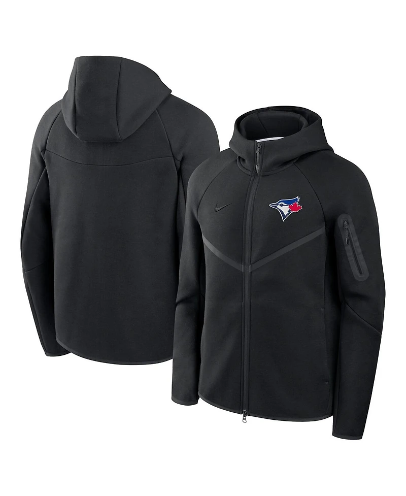 Nike Men's Black Toronto Blue Jays Tech Fleece Raglan Full-Zip Windrunner Hoodie