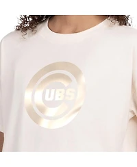 Starter Women's Cream Chicago Cubs Pastels Boxy Cropped T-Shirt