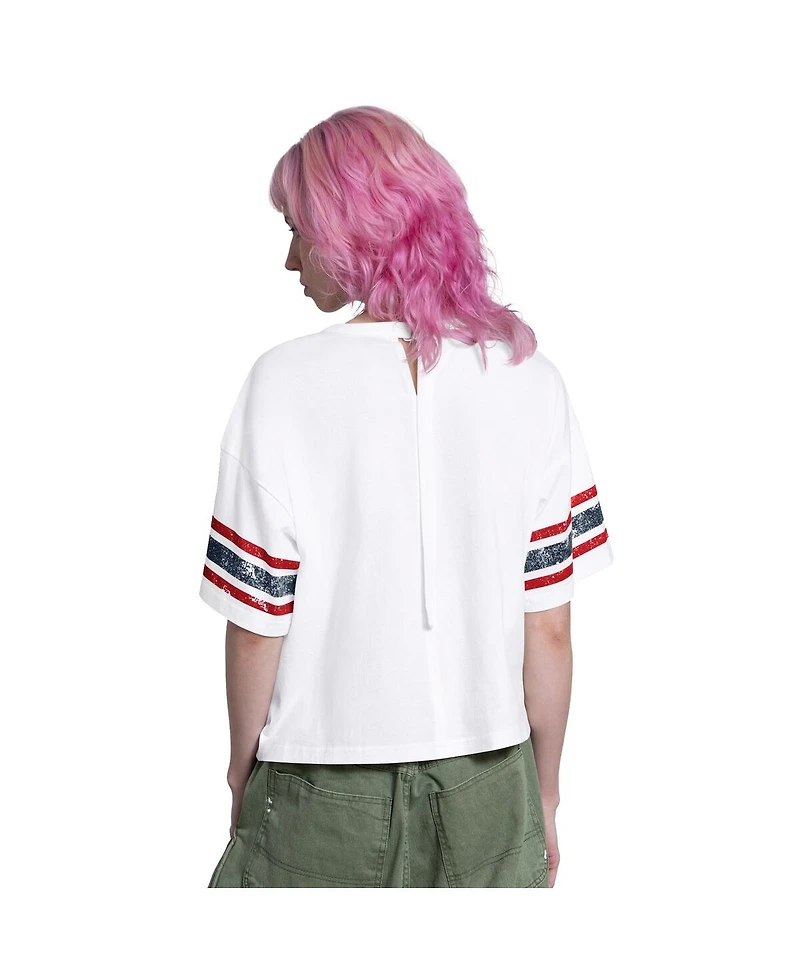 Starter Women's White Atlanta Braves Cropped Hurry Up Offense T-Shirt