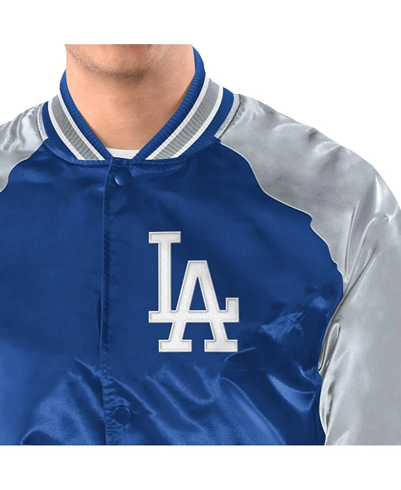Starter Men's Royal/Gray Los Angeles Dodgers Raglan Blitz Varsity Jacket