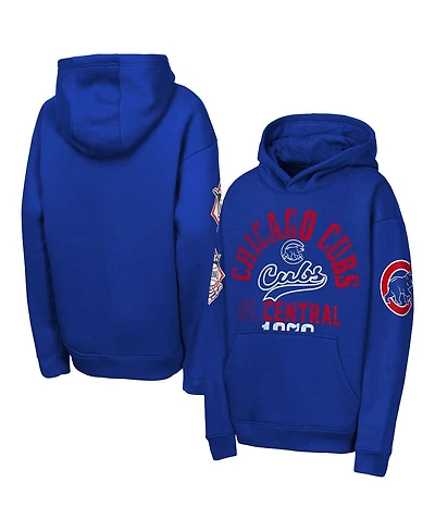 Outerstuff Big Boys and Girls Royal Chicago Cubs Premium Sweep Fleece Hoodie