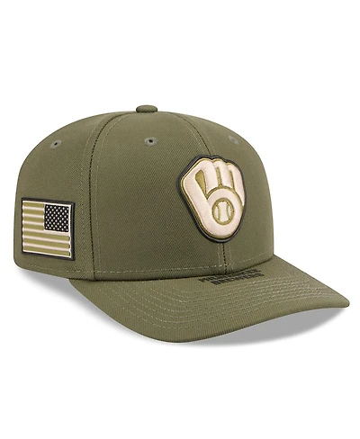 New Era Men's Olive Milwaukee Brewers 2026 Armed Forces Day 9SEVENTY Adjustable Hat