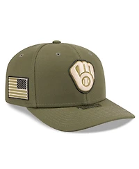 New Era Men's Olive Milwaukee Brewers 2026 Armed Forces Day 9SEVENTY Adjustable Hat