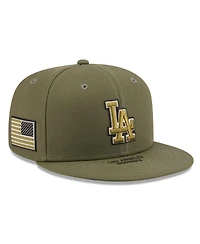 New Era Men's Olive Los Angeles Dodgers 2026 Armed Forces Day 9FIFTY Snapback Hat