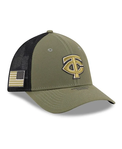 New Era Men's Olive Minnesota Twins 2026 Armed Forces Day 39THIRTY M-Crown Flex Hat