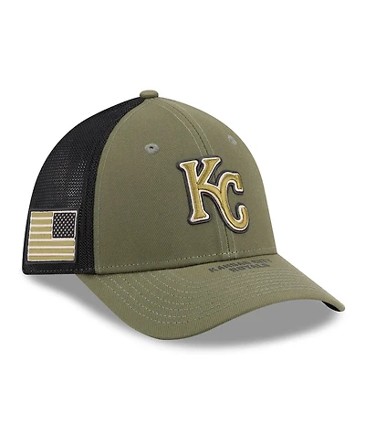 New Era Men's Olive Kansas City Royals 2026 Armed Forces Day 39THIRTY M-Crown Flex Hat