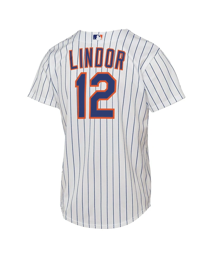 Nike Big Boys and Girls Francisco Lindor White New York Mets Home Replica Player Jersey