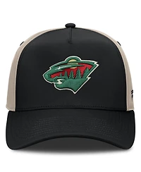 Fanatics Men's Black/Tan Minnesota Wild 2026 Stanley Cup Playoffs Locker Room Adjustable Hat