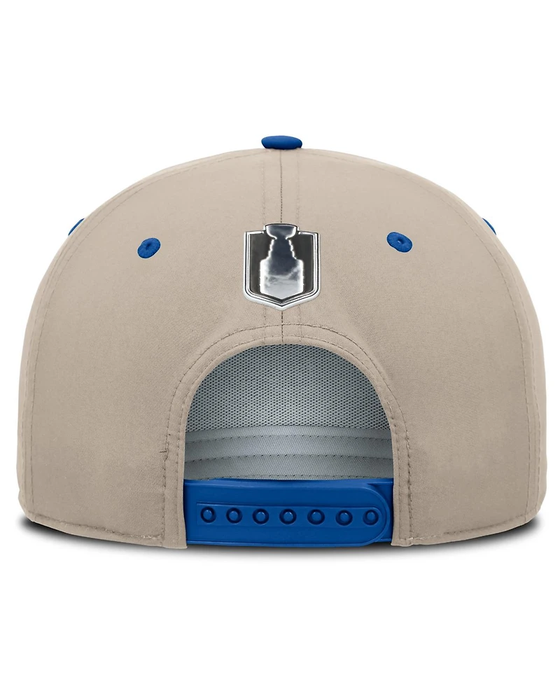 Fanatics Men's Royal/Tan Buffalo Sabres 2026 Stanley Cup Playoffs Locker Room Adjustable Hat