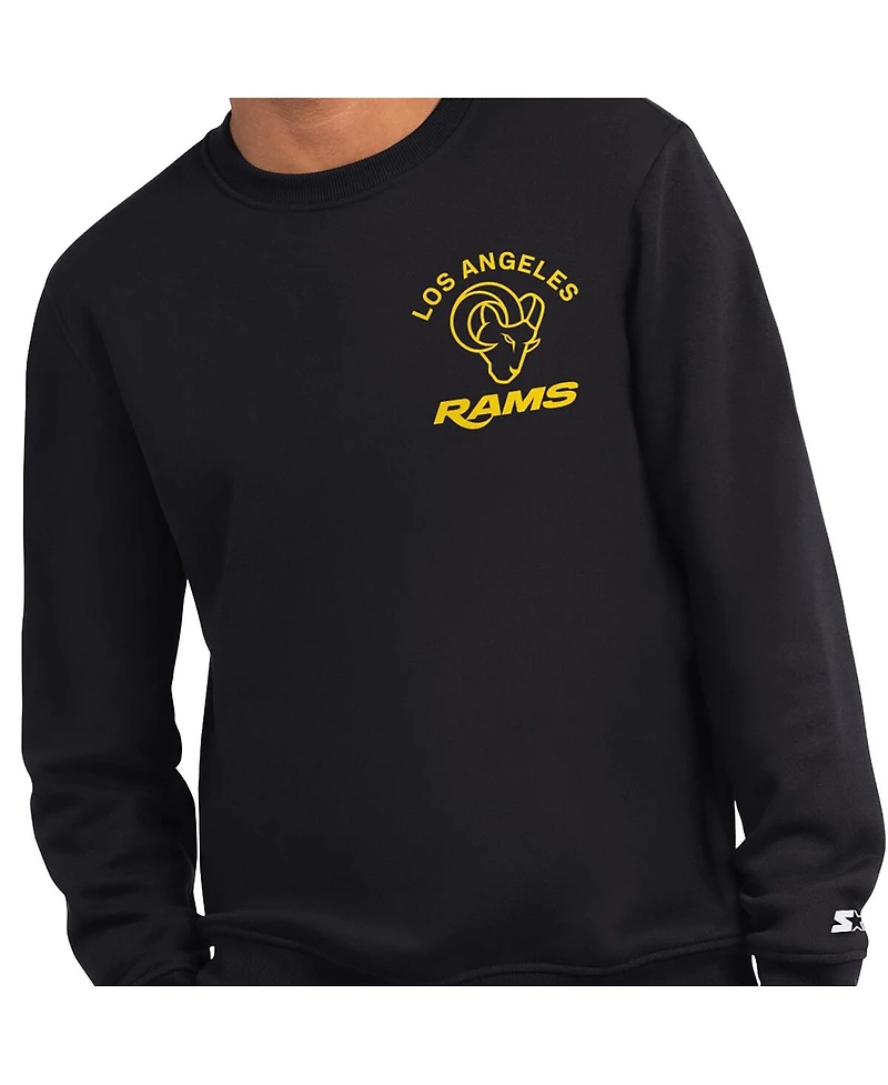 Starter Men's Black Los Angeles Rams Port Co Sweatshirt