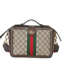 Pre-Owned Gucci Gg Supreme Small Ophidia Web Top Handle