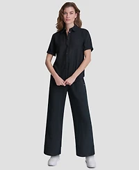 Dkny Jeans Petite Cuffed Short-Sleeve Shirt