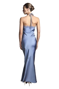 Oasis Women's Halter Satin Maxi Bridesmaid Dress