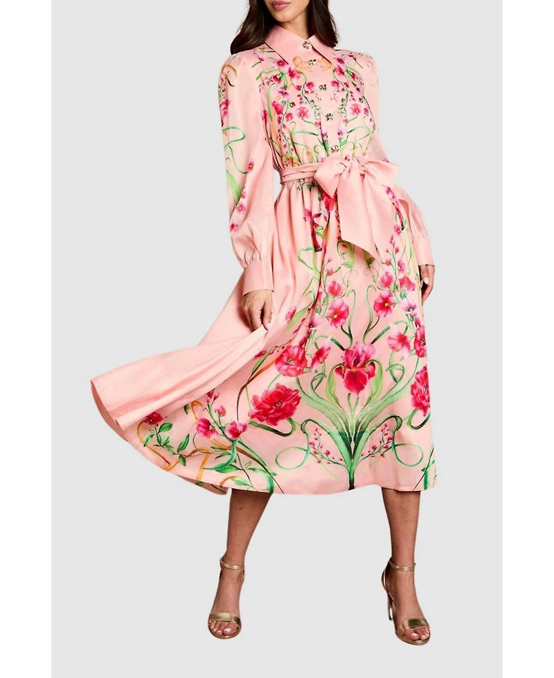 Coast Women's Border Print Organza Shirt Dress