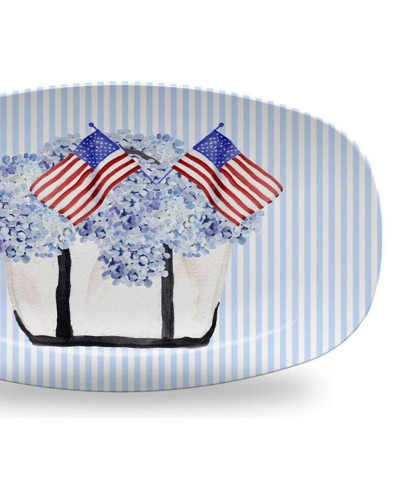 Mariposa Resin Patriotic Summer 10" Tote Platter