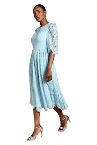 Coast Women's Lace Short Sleeve Midi Dress