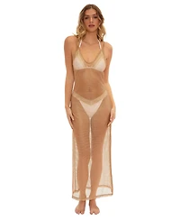Beach Bunny Swimwear Women's Dudley Sheer Mesh Maxi Cover Up Dress