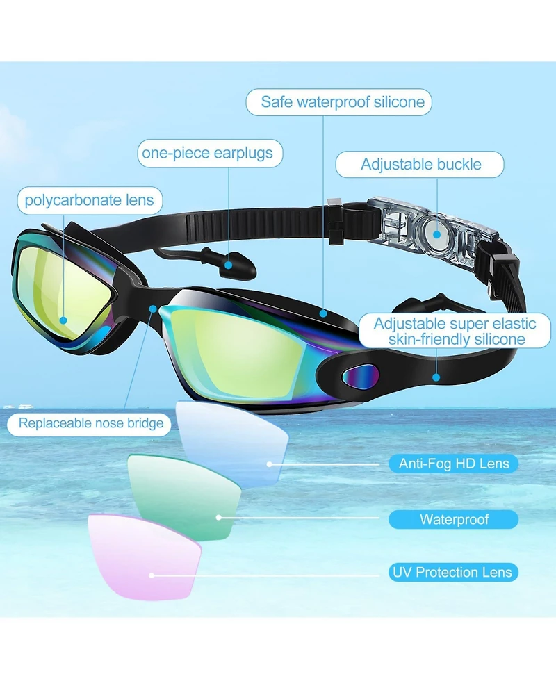 Gnuadz 8pieces Swim Goggles Anti Fog Silicone Ear Plug Nose Clip