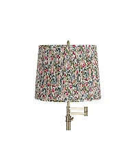 360 Lighting Westbury 36" Tall Large Traditional End Table Lamp Swing Arm Antique Brass Finish Meadow Shade Living Room
