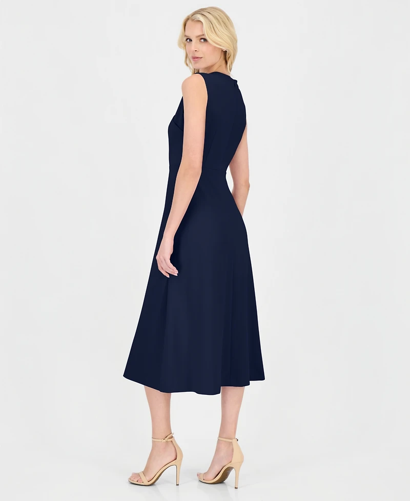 Anne Klein Women's Twist-Front A-Line Midi Dress