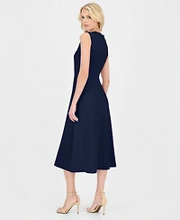 Anne Klein Women's Twist-Front A-Line Midi Dress