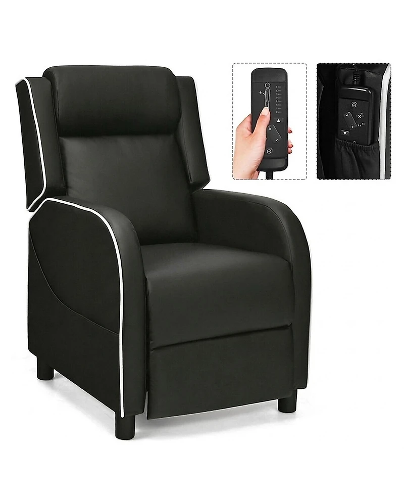 Gouun Massage Gaming Recliner with Retractable Footrest and Lumbar Support