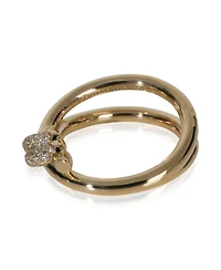 Pre-Owned Tiffany & Co Yellow Gold Diamond Double Row Knot Ring