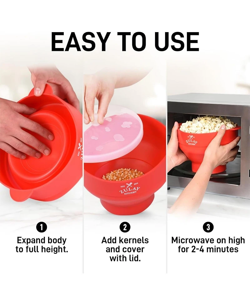 Microwave Popcorn Popper - Bpa Free Silicone Popcorn Popper Microwave Popcorn Bowl