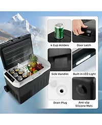 Gouun 32-Quart Portable Car Refrigerator Freezer with Touch Panel and Removable Divider