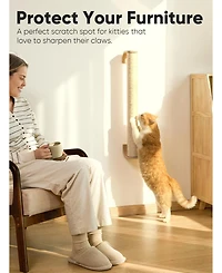 Aronkl Cat Wall Scratcher 60" Tall Mounted Kitten Sturdy Sisal Climbing Tree For Indoor Large Cats
