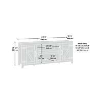 Sauder Misc Entertainment Credenza, For TVs up to 70", Chalked Chestnut finish