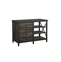 Sauder Steel River Commercial Office Credenza, Carbon Oak finish