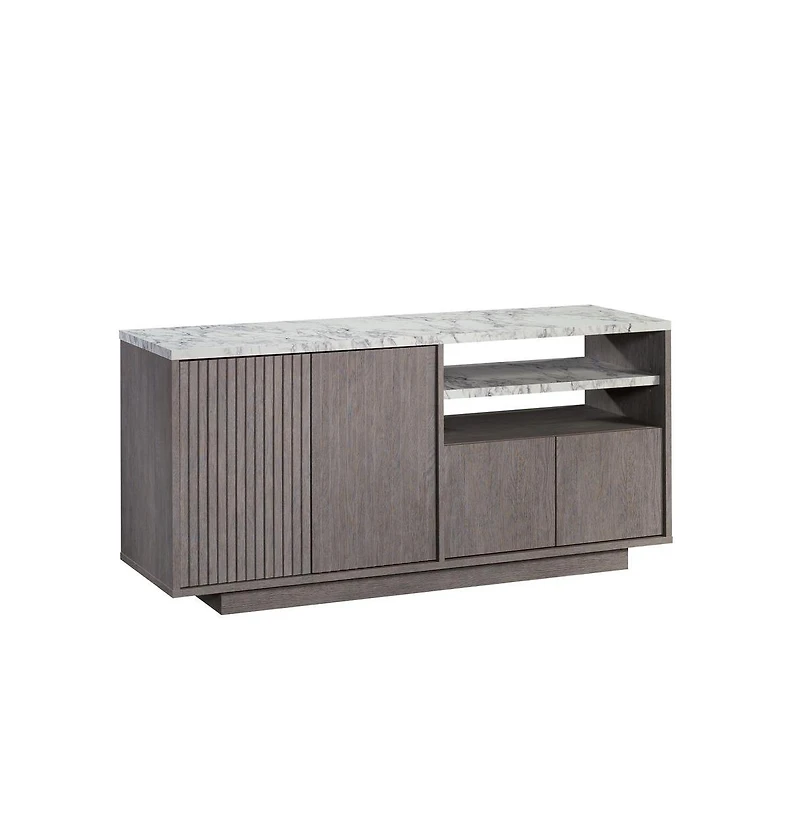 Sauder East Rock Credenza, For TVs up to 65", Ashen Oak finish