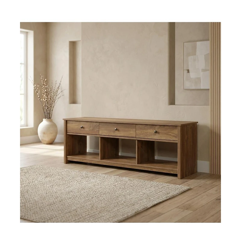 Sauder River Ranch Credenza, For TVs up to 75", Sindoori Mango finish