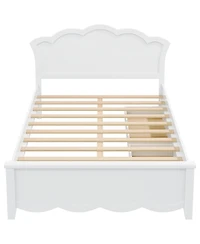 Streamdale Furniture Wood Platform Bed with Headboard and Two Drawers