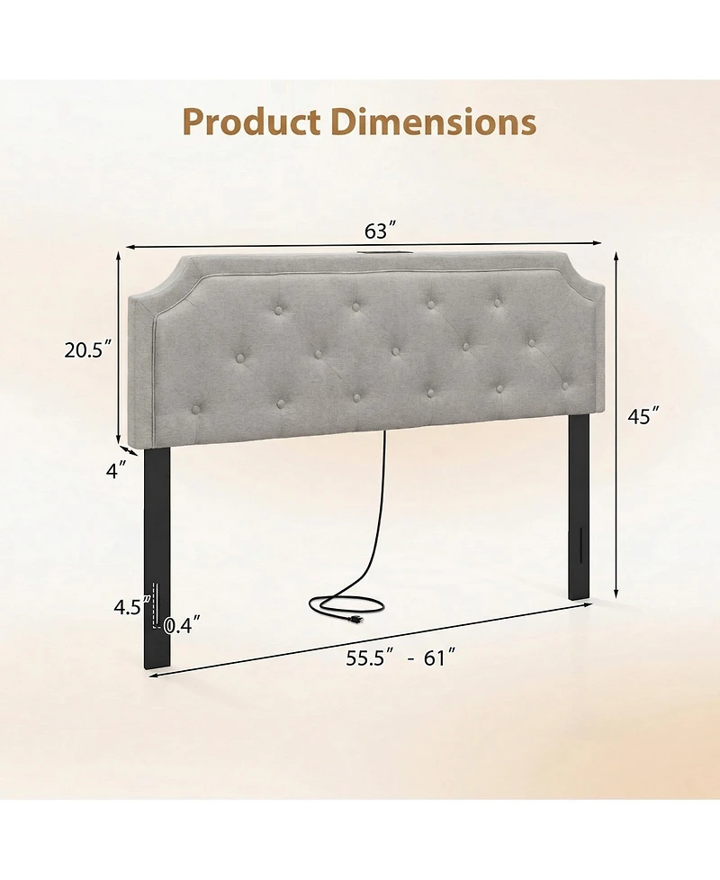 Slickblue Modern Tufted Headboard with Upholstered Design for Comfortable Bed Back Support