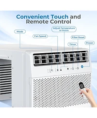 Antarctic Star 10000 Btu Saddle Window Air Conditioner, Ultra-Quiet with Full Window View