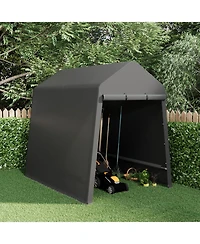 homfan Heavy-Duty Motorcycle Shelter and Outdoor Storage Tent with Waterproof Uv-Resistant Cover, Double Zipper Doors for ATVs Lawn Equipment