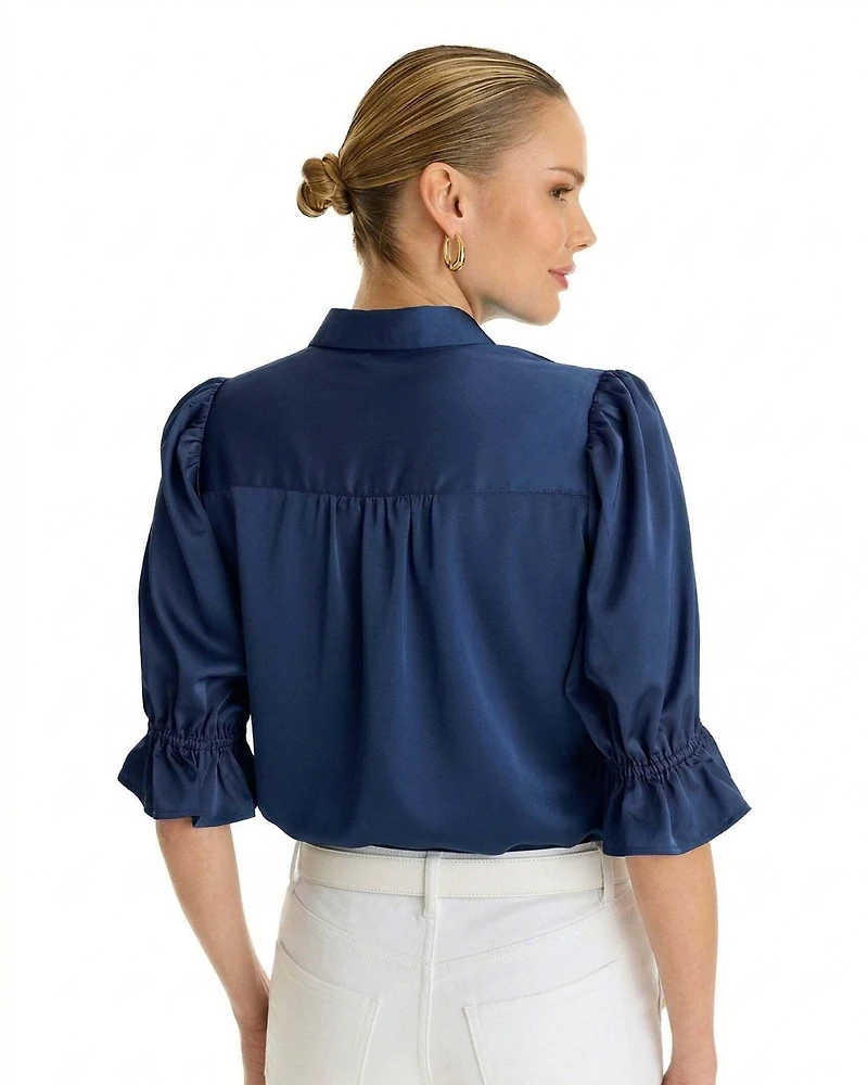 The Noli Shop Women's Cindy Ruffle Sleeve Blouse
