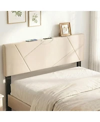 Slickblue Upholstered Geometric Bed Head Board, Contemporary Padded Bedroom Headboard Style