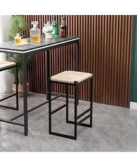 flynama Set Of 2 Backless Paper Rope Woven Bar Stools Metal Frame Counter Height Stools For Kitchen Island Dining Room And Cafe