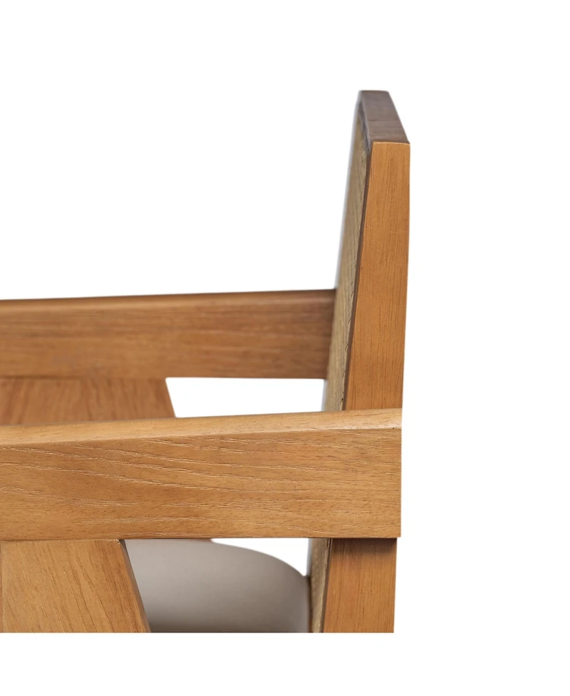 flynama 27" Woven Cane Plastic Back Bar Stool, Rubberwood Frame