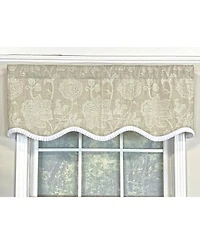 Rlf Home Cross Stitch Ruffled Provance Cotton with Fully Lined Rod Pocket Valnance for Windows