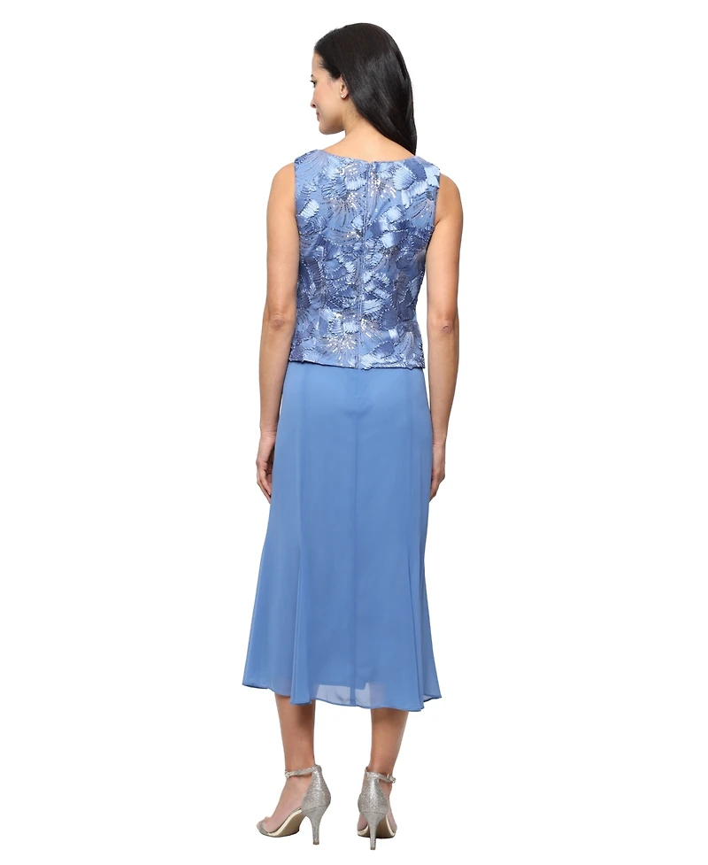 Alex Evenings Petite Scoop Neck Dress and Soutache Open Jacket, 2-Piece Set